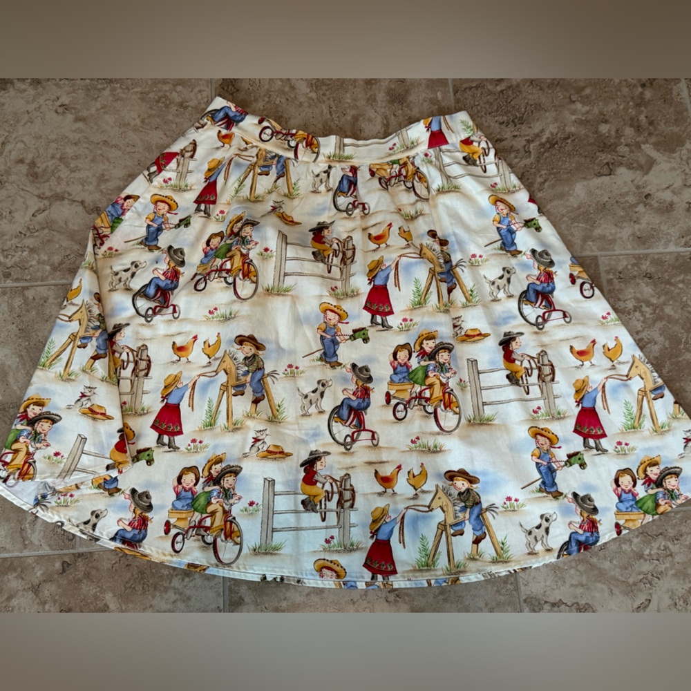 Vintage Western Print Skirt